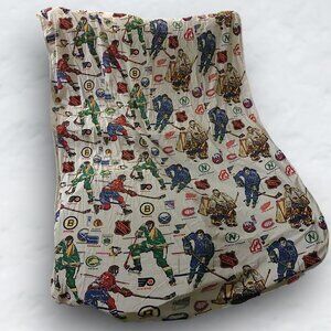 Vintage NHL Lady Sandra 70s Hockey Blanket Bed Sheet
